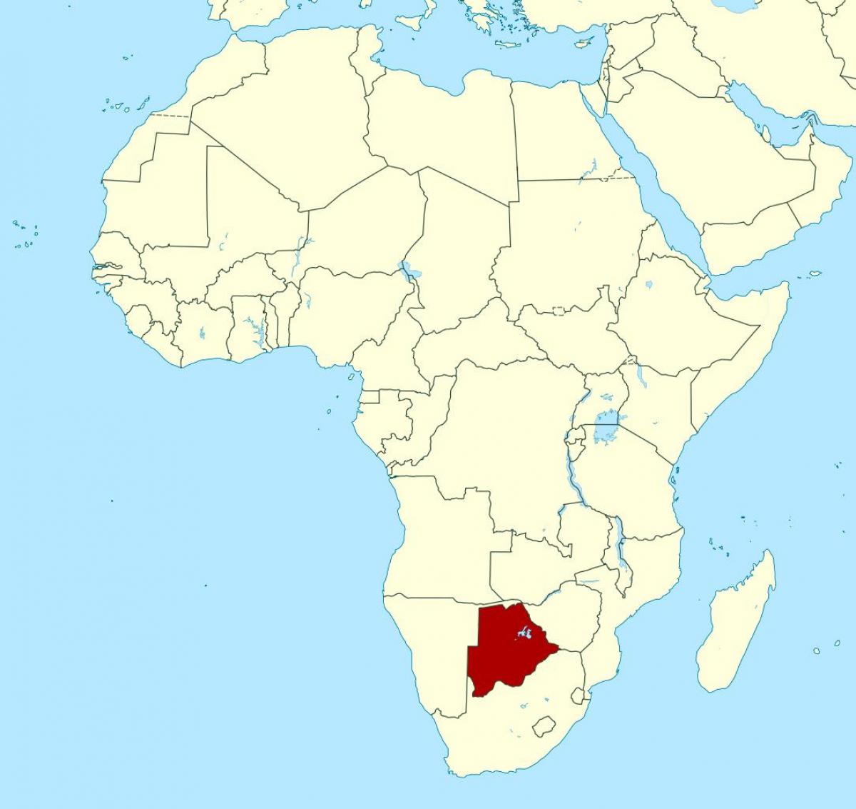 kort af Botswana-afríku