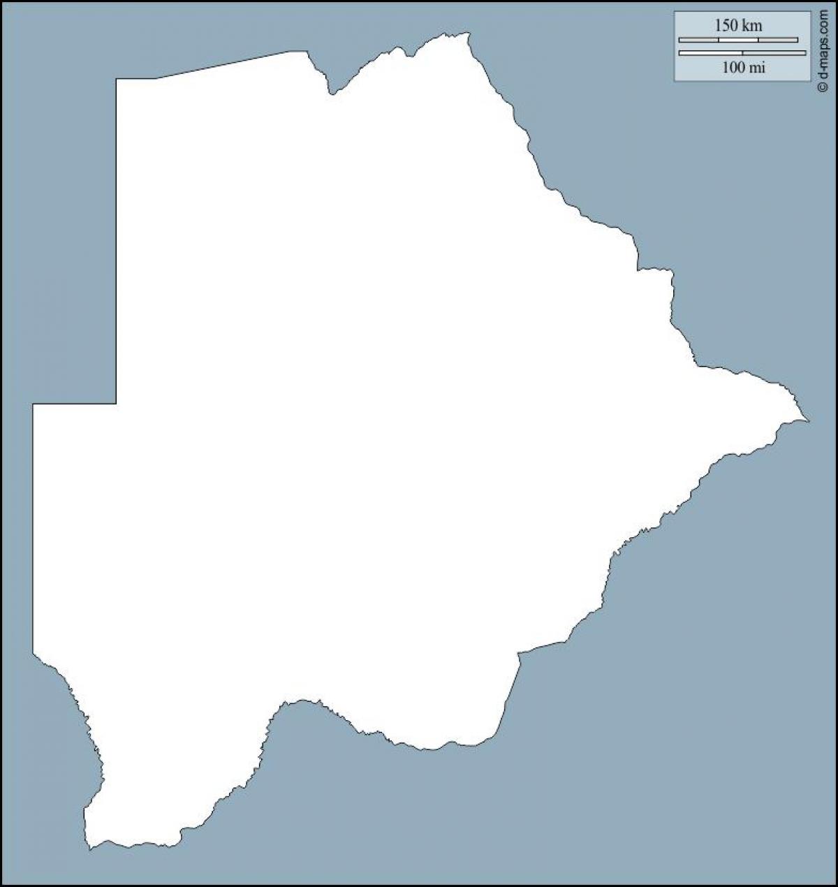 kort af Botswana kort útlínur