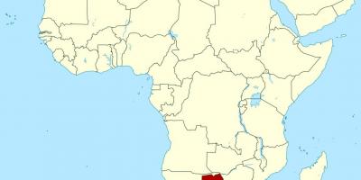 Kort af Botswana-afríku